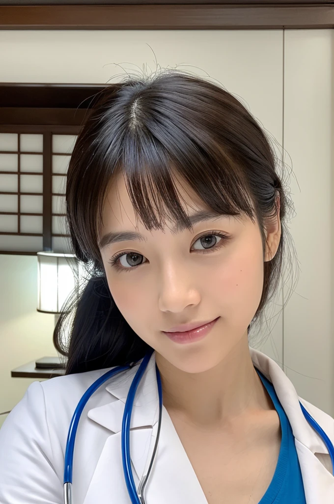 ((Highest quality)), ((masterpiece)), (detailed),Perfect Face,Japanese,Female doctor,White