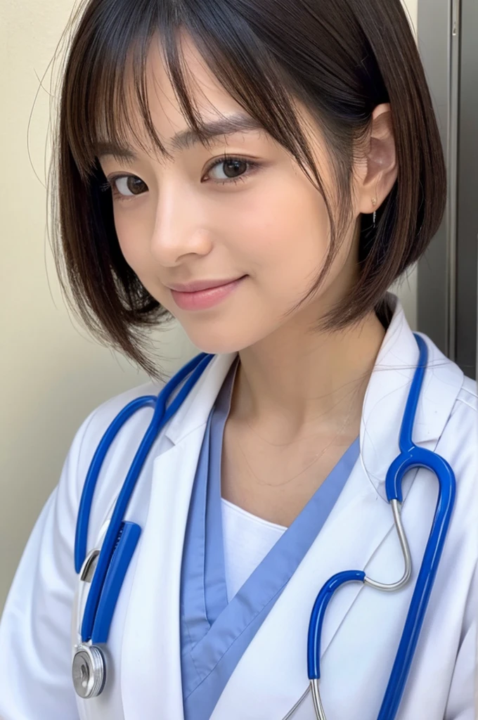 ((Highest quality)), ((masterpiece)), (detailed),Perfect Face,Japanese,Female doctor,White
