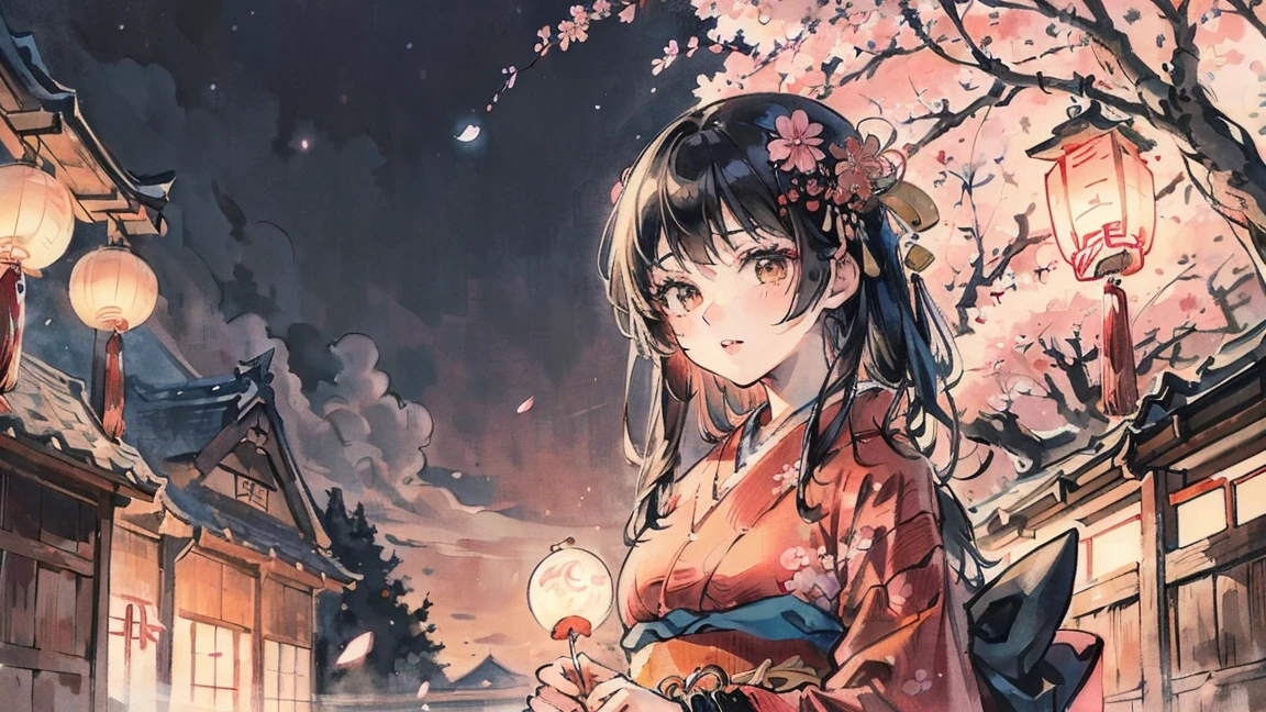 (((Oiran))),(((Prostitute))), Flashy kimono,hair ornaments, Kyoto scenery,(((night))),(((night))),(((night))),(((night))),(((night))),(((night))),(((night))),(((night))),(((night))),(((night))),(((night))),(((night))),(((night))),(((night))),(((night))),(((night))),(((night))),(((night))),(((night))),(((night))),(((night))),(((night))),(((night))),(Lips are red:1.5)、  (((cherry blossomsを見ている))), (((cherry blossomsを見ている))),(((cherry blossomsを見ている))), (((cherry blossomsを見ている))),  (((cherry blossomsを見ている))),(((cherry blossomsを見ている))),20-year-old, watercolor, masterpiece, Highest quality, Very delicate and beautiful girl,Very delicate and beautiful, world masterpiece theater, Very detailedな, Very detailedな, Highest quality,(((赤いFlashy kimono)))。(((赤いFlashy kimono)))。(((赤いFlashy kimono)))。(((赤いFlashy kimono)))。(((赤いFlashy kimono)))。(((赤いFlashy kimono)))。(((赤いFlashy kimono)))。(((赤いFlashy kimono)))。 (((Black Hair))), (((Black Hair))), (((Black Hair))), (((cherry blossoms))), (((cherry blossoms))), (((cherry blossoms))), (((cherry blossoms))), (((Upper Body))), (((Upper Body))), (((Upper Body))), (((Upper Body))), (((Upper Body))), (((Upper Body))), High resolution, Very detailed,Five Girls, Highest quality, shape, masterpiece, Highest quality, Accuracy, A woman in her twenties from the late Edo period.。(((赤いFlashy kimono)))。 。Low saturation old Japanese painting style、The women look like modern anime characters...、She&#39;s wearing a bit of Kabuki makeup..。Strong 2D feel。night。night。night。night。night。night。night。night。background, たくさんの花びらが散っている大きなcherry blossoms、(((Huge full moon))),(((Huge full moon))),(((Huge full moon))),(((Huge full moon))),(((look up))),(((look up))),(((From above))),(((From above))),(((From above))),(((From above))),(((From above))),(((From above))),(((From above))),(((From above))),(((From the side))),(((From the side))),(((From the side))),(((From the side))),(((From the side))),(((From the side)))