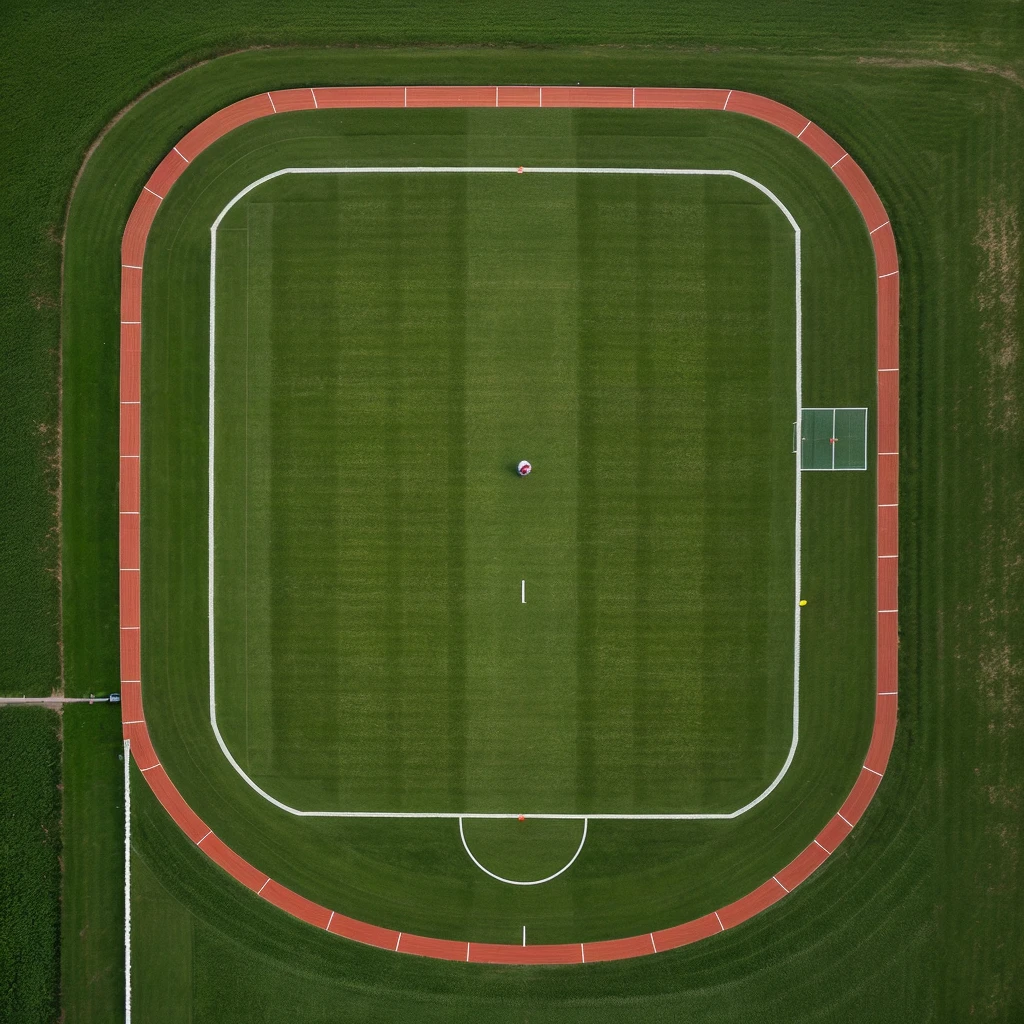 ((Best Quality)), ((Masterpiece)), (detailed), soccer field, with a bow and a soccer ball, it is day