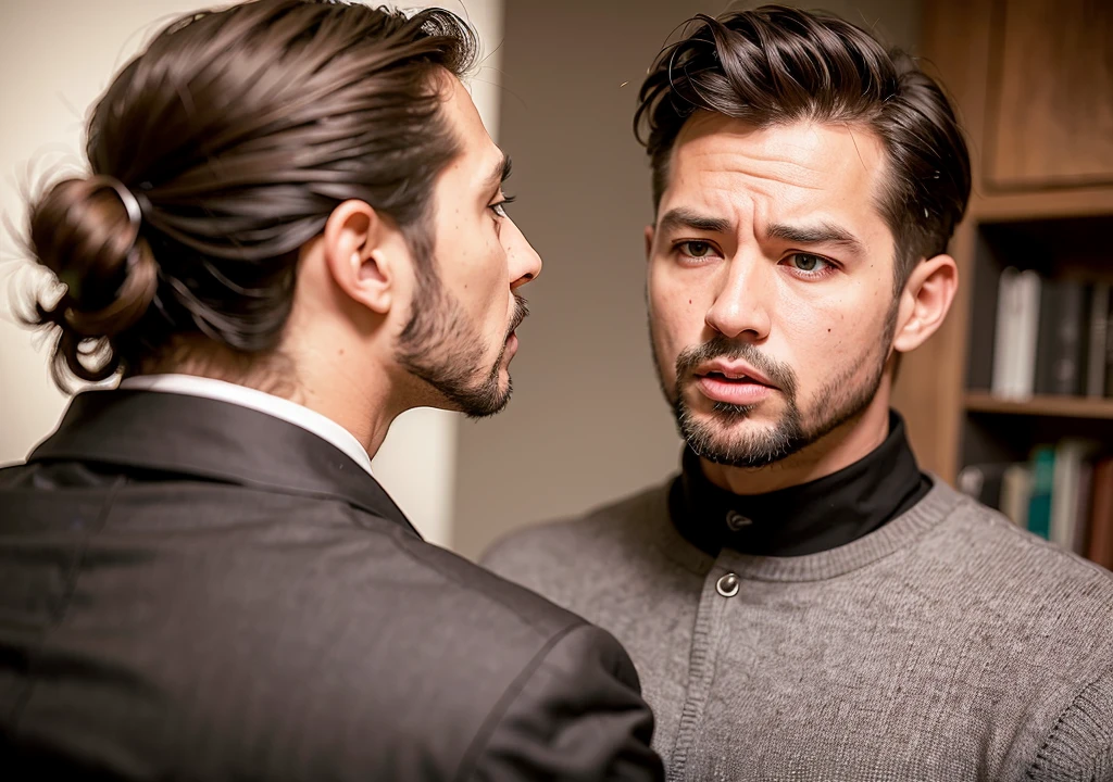 ((Best Quality)), ((Masterpiece)), (detailed), 1 men, arguing about something