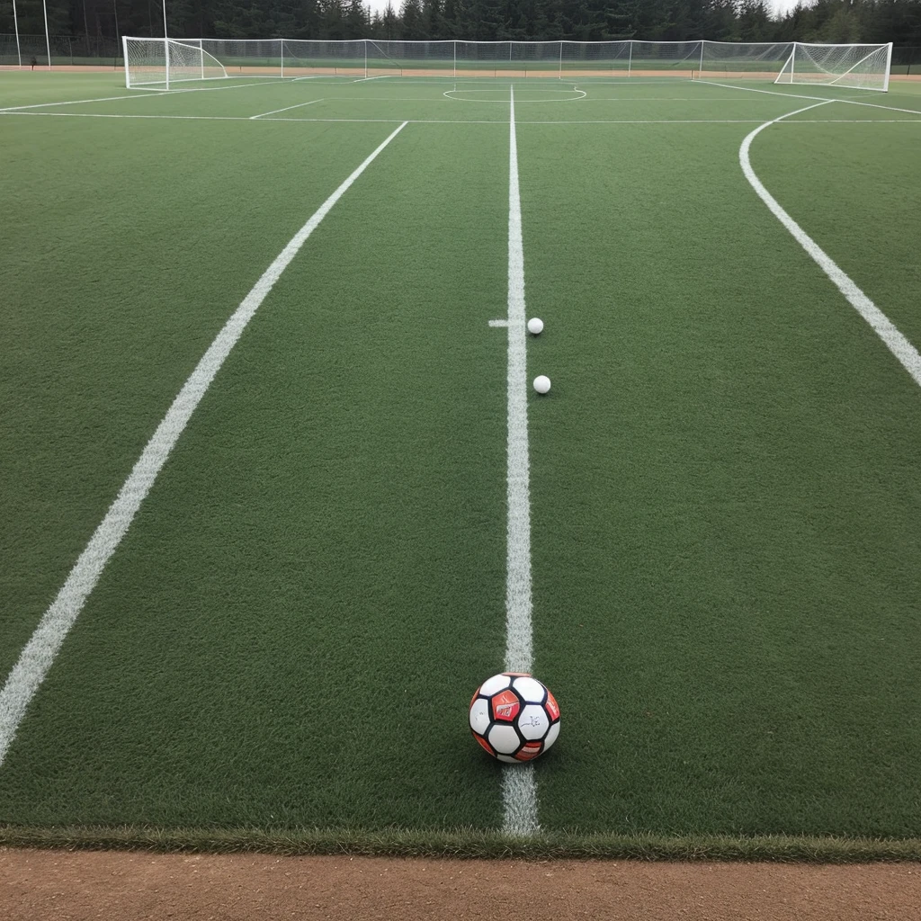 ((Best Quality)), ((Masterpiece)), (detailed), soccer field, with a bow and a soccer ball, it is day