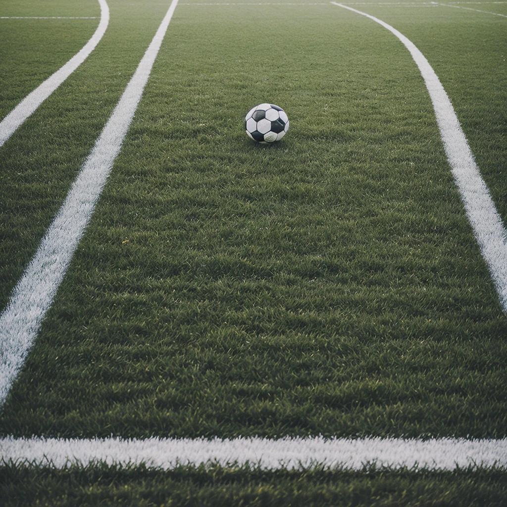 ((Best Quality)), ((Masterpiece)), (detailed), soccer field, with a bow and a soccer ball, it is day