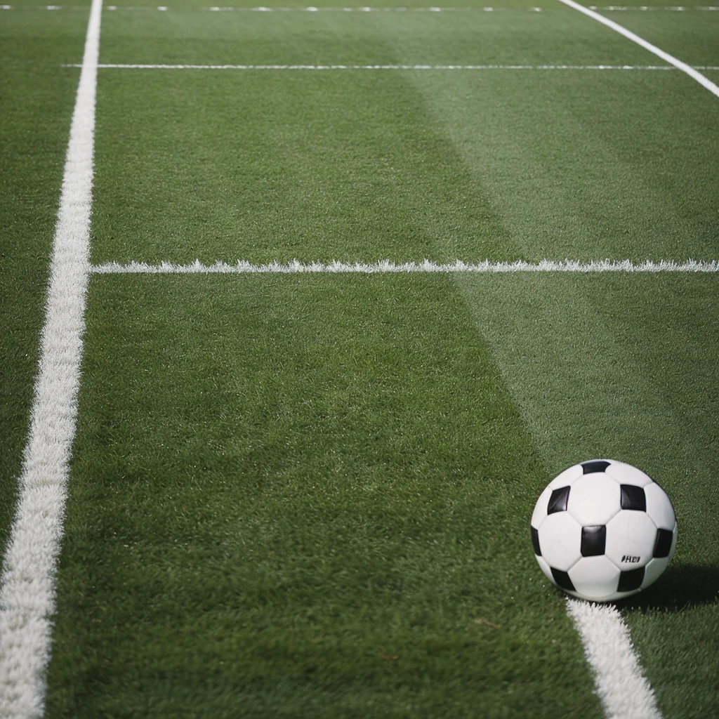 ((Best Quality)), ((Masterpiece)), (detailed), soccer field, with a bow and a soccer ball, it is day