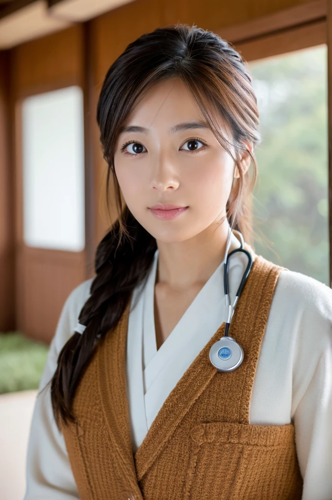 ((Highest quality)), ((masterpiece)), (detailed),Perfect Face,Japanese,Female doctor,White