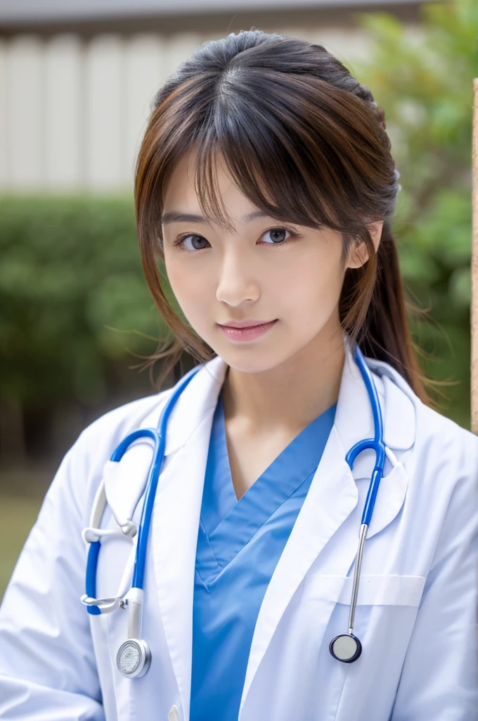 ((Highest quality)), ((masterpiece)), (detailed),Perfect Face,Japanese,Female doctor,White