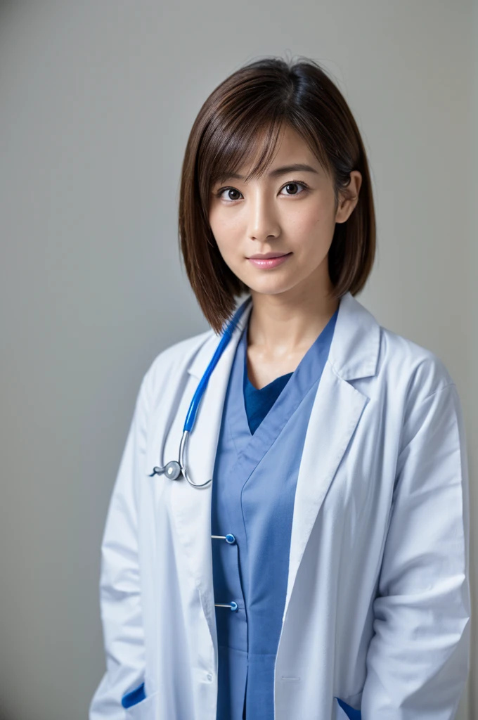 ((Highest quality)), ((masterpiece)), (detailed),Perfect Face,Japanese,Female doctor,White