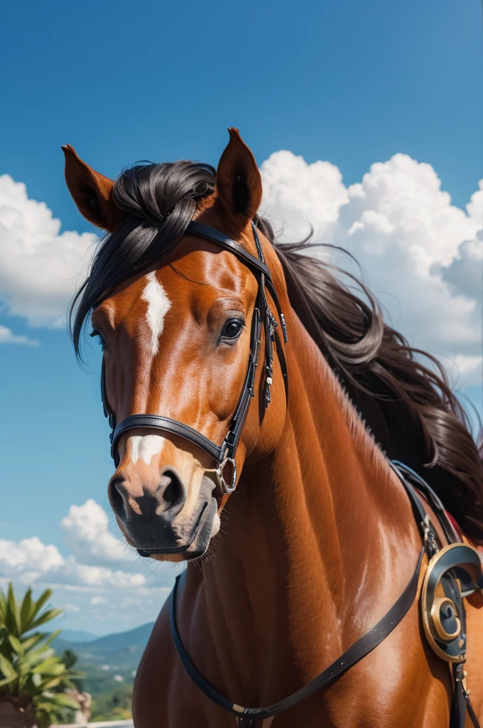A horse with a curly topknot. masculine. Desenho estilo disney