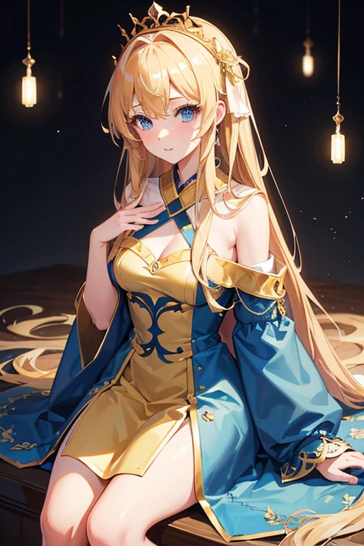 masterpiece, Highest quality, High resolution，Follow the on-screen instructions、Anime Style、One Girl、Princess、Beautiful girl with long blonde hair