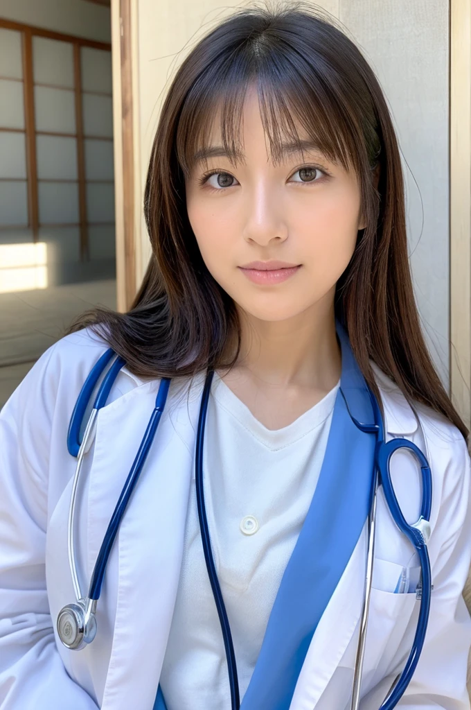((Highest quality)), ((masterpiece)), (detailed),Perfect Face,Japanese,Female doctor,White