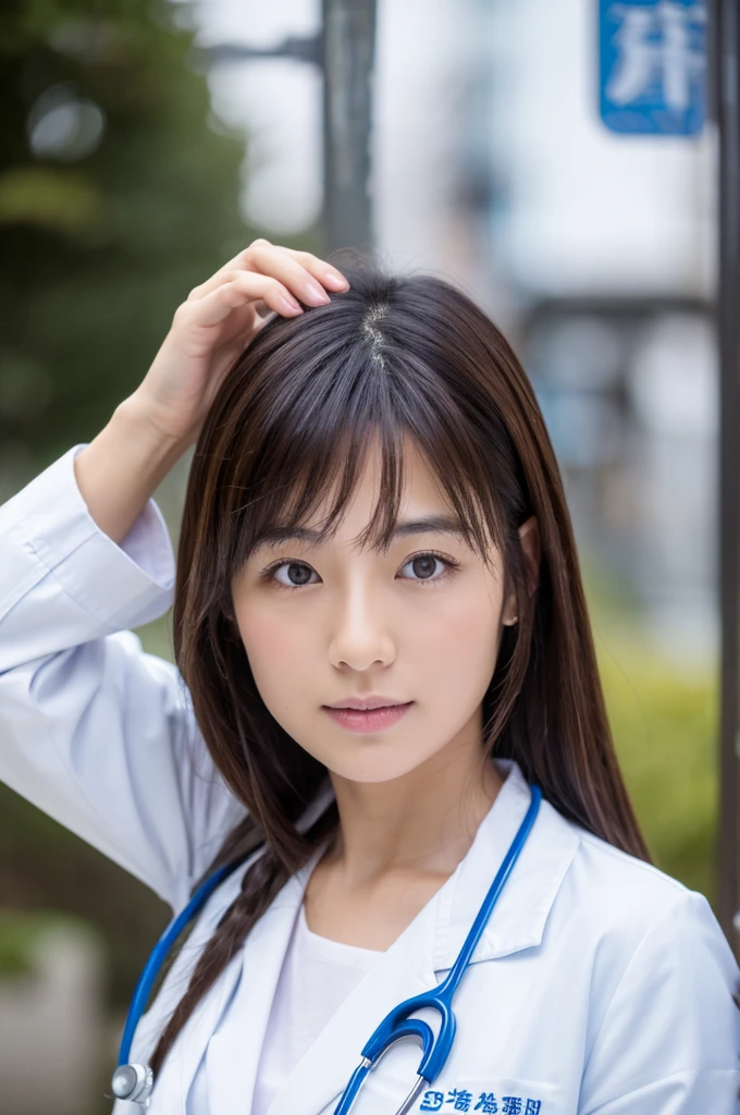 ((Highest quality)), ((masterpiece)), (detailed),Perfect Face,Japanese,Female doctor,White