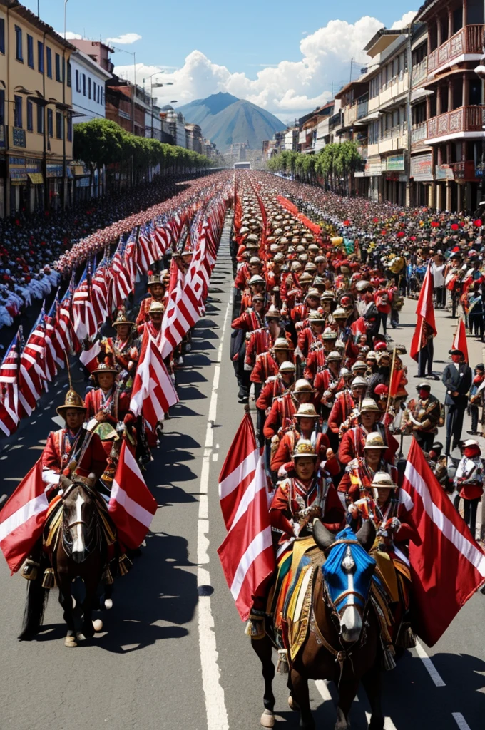 Parade about to begin Peru 

