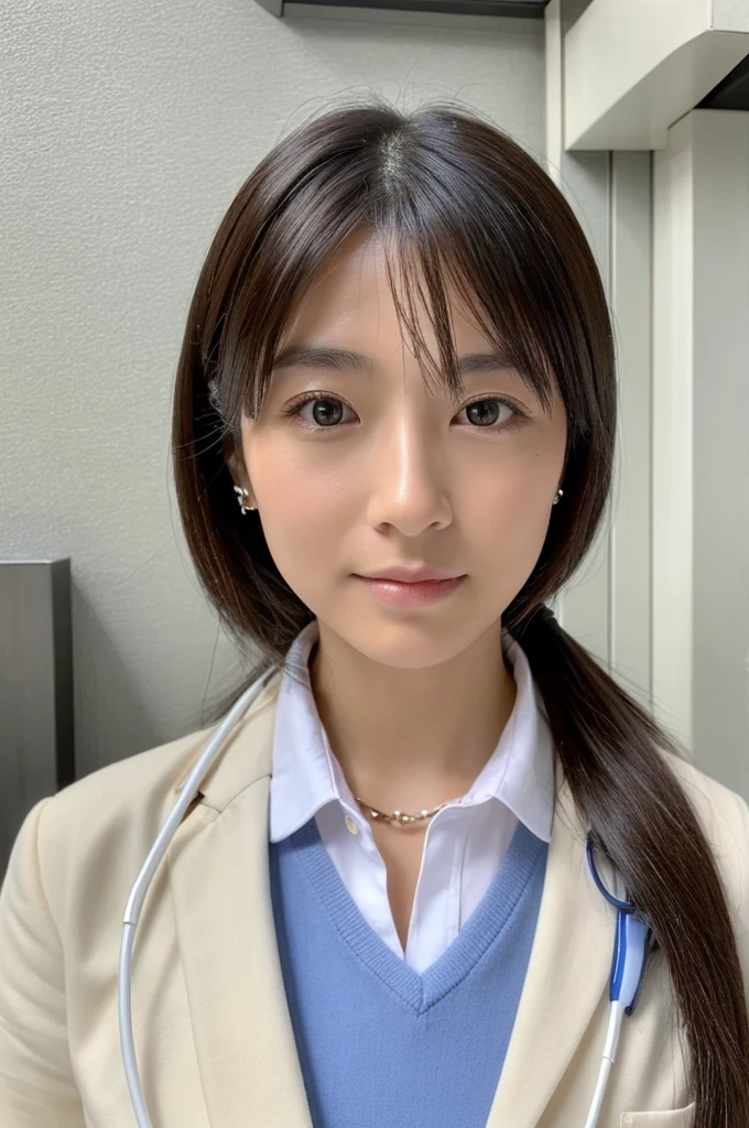 ((Highest quality)), ((masterpiece)), (detailed),Perfect Face,Japanese,Female doctor,White