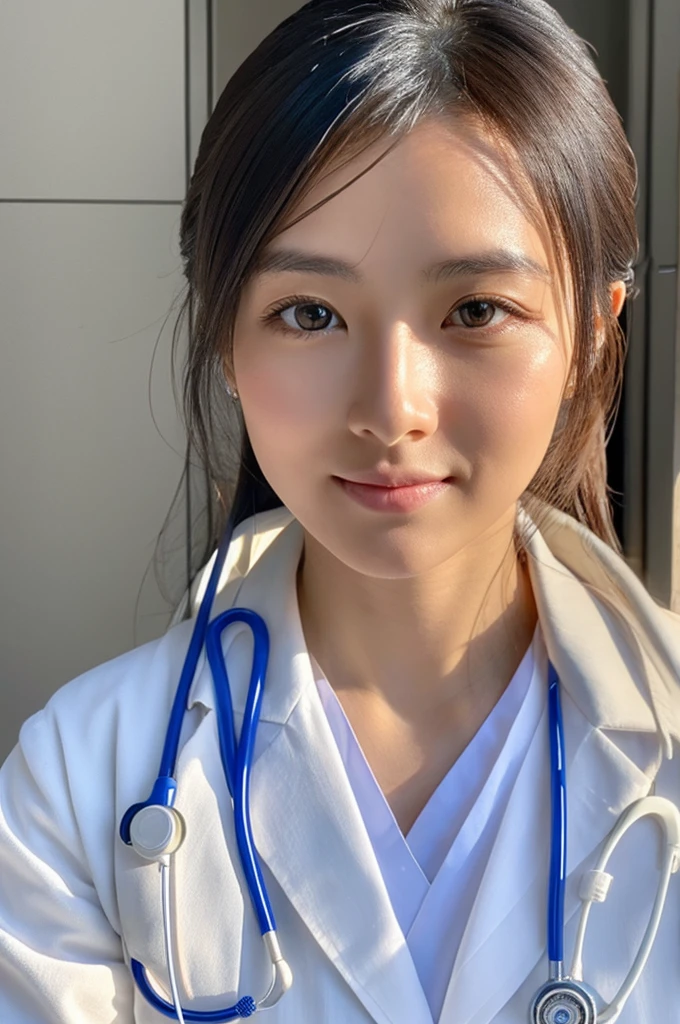 ((Highest quality)), ((masterpiece)), (detailed),Perfect Face,Japanese,Female doctor,White