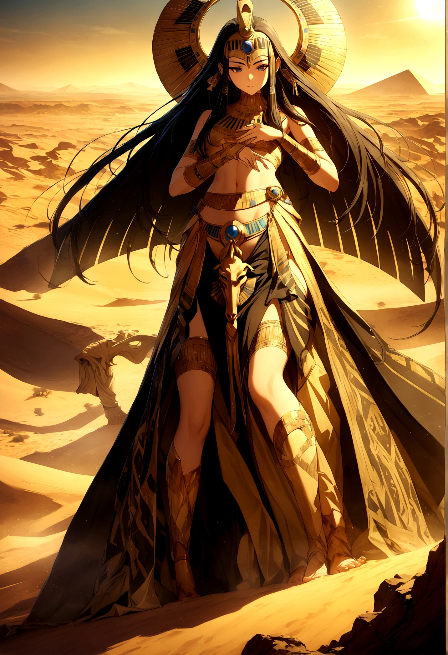 (((Seth))) Highest quality, Ultra-high resolution, 4K fine CG, masterpiece,seth,seti,set,Typhonic Beast, God of Chaos, Egyptian clothing,Egyptian mythology, desert, aesthetics, ((Egyptian God) ), Beautiful images, In the center of the screen