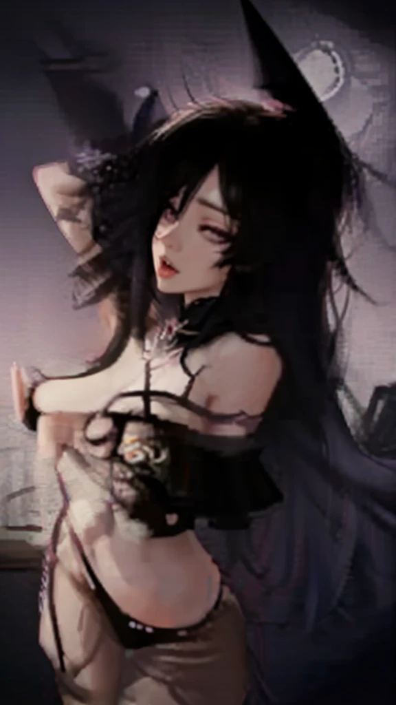 Moonlight night , Orgasm, afigao, erotic underwear, , language, saliva on tongue, Erotic clothing , sexy pose, hot girl , sex, hentai, , A vampire, Dark Gothic, black, (black hair), asymmetrical bangs, Blunt bangs, straight hair, Long sideburns, Devil girl, Eyes purple, tooth, Orgasm, the power of darkness, cowboy shot,