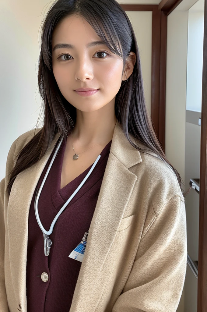 ((Highest quality)), ((masterpiece)), (detailed),Perfect Face,Japanese,Female doctor,White