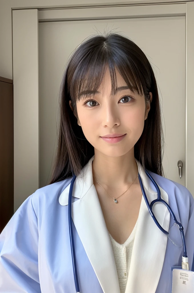 ((Highest quality)), ((masterpiece)), (detailed),Perfect Face,Japanese,Female doctor,White