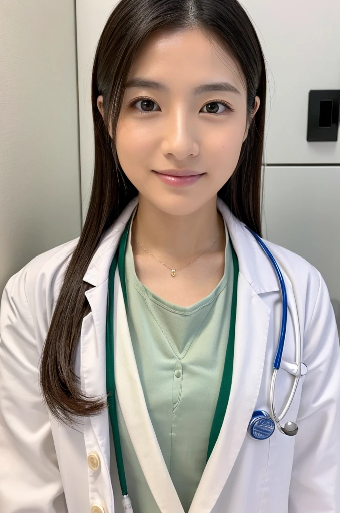 ((Highest quality)), ((masterpiece)), (detailed),Perfect Face,Japanese,Female doctor,White