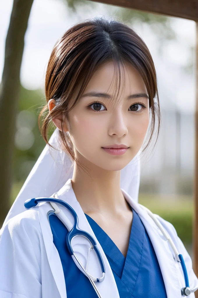((Highest quality)), ((masterpiece)), (detailed),Perfect Face,Japanese,Female doctor,White
