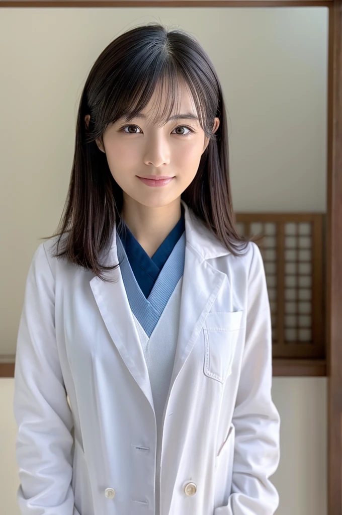 ((Highest quality)), ((masterpiece)), (detailed),Perfect Face,Japanese,Female doctor,White