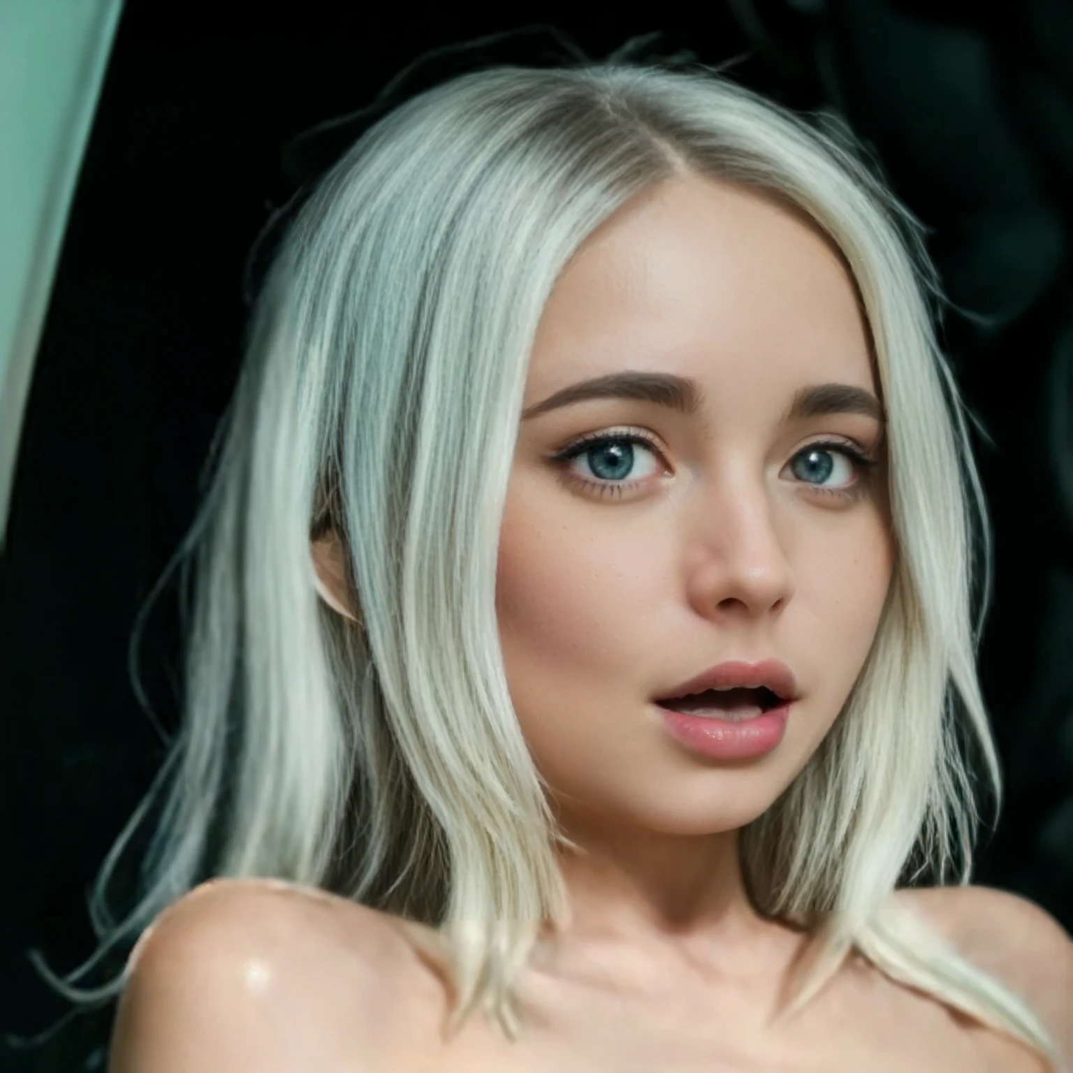 blond woman with blue eyes and white hair posing for a picture, perfect white haired girl, girl with white hair, pale hair, soft portrait shot 8 k, long blonde hair and big eyes, hyperrealistic female, blonde hair and large eyes, poppy, intense white hair,
