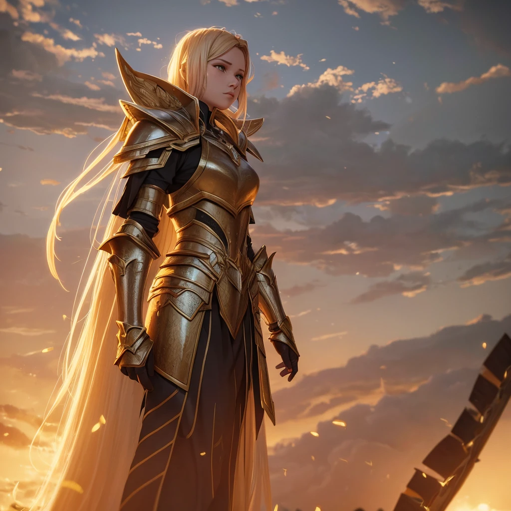 young queen shamn, armor, moth wings, glory clouds, well lit, 4k, unreal engine, greg rutkowski style, alena aenami style