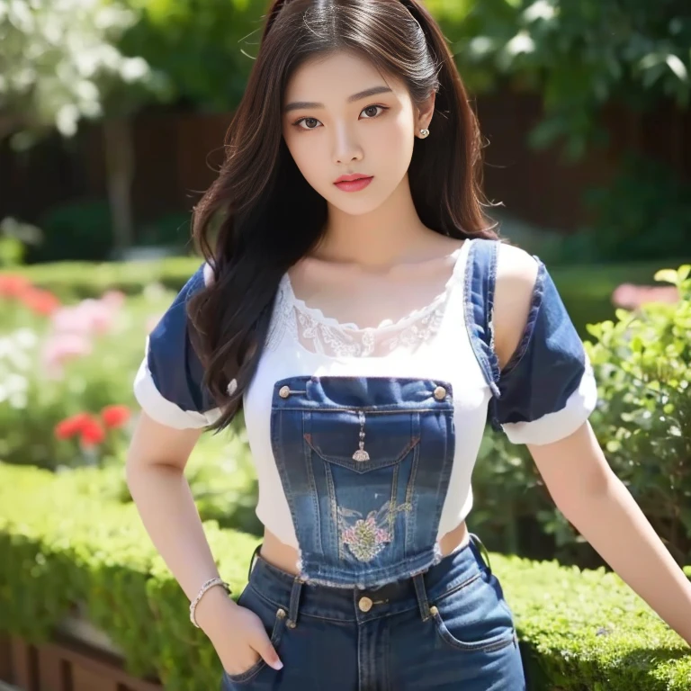Araffe woman, beautiful,ponytail, long hairลอยปลิวขึ้น,black eyes, ผู้หญิงlong hairชาวเอเชียตะวันออกเฉียงใต้ที่มีใบหน้ากลม, Large chest measures 38 inches., Warm light, morning sun, long hair,black eyes,abdominal muscles, The body is beautiful and strong., rounded chest, (digital painting, HDR, high contrast), 3-D, 8K, 45,000,000 pixcls,Asian girl, Gorgeous Chinese model, Japanese model, beautiful asian woman, Japanese goddess, Very beautiful girl., beautiful young woman, very beautiful woman, Attractive and beautiful, sexy girl, Asian girl, beautiful female model, jaw-dropping beauty,