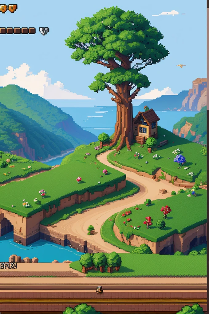 Landscape portrait pixel art