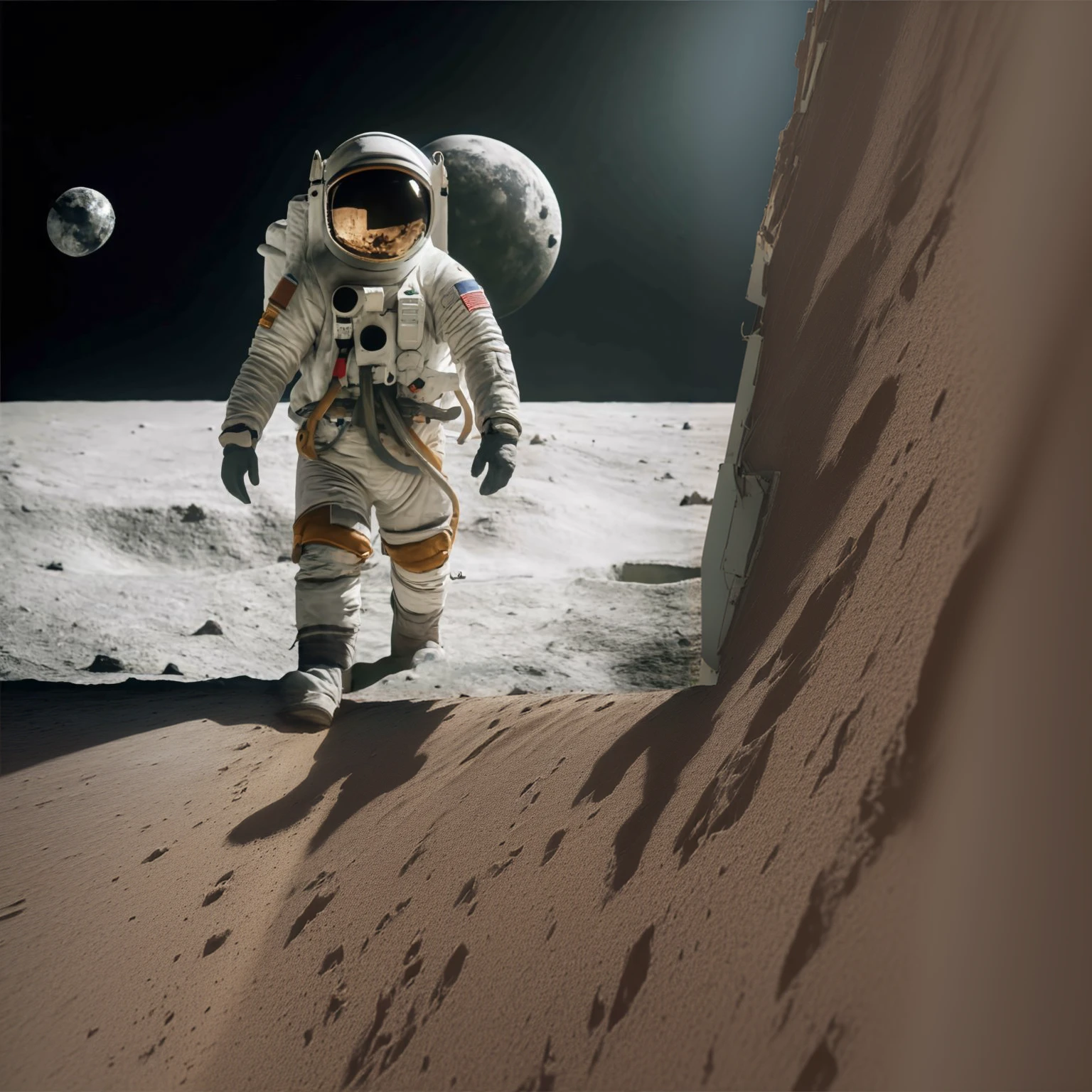 astronaut riding his lunar rover
