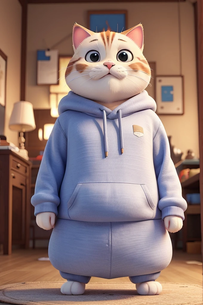 Fat cat with sweatshirt 