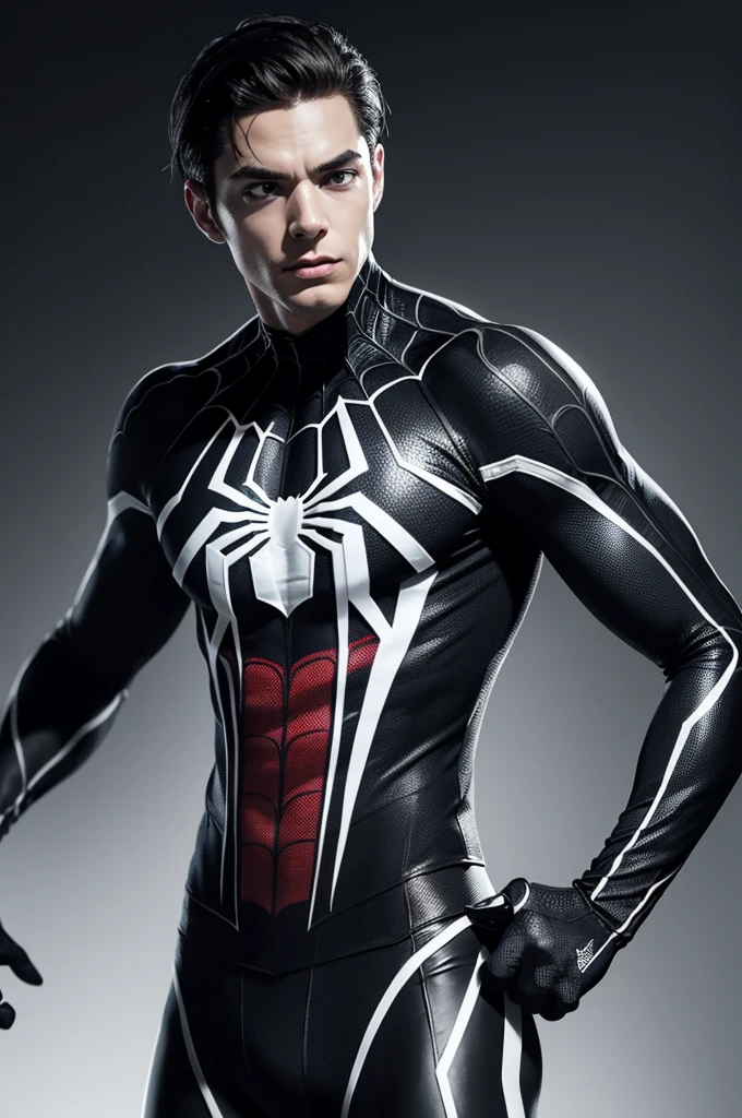 I want a spider man with black and white colors , like being on a football team
