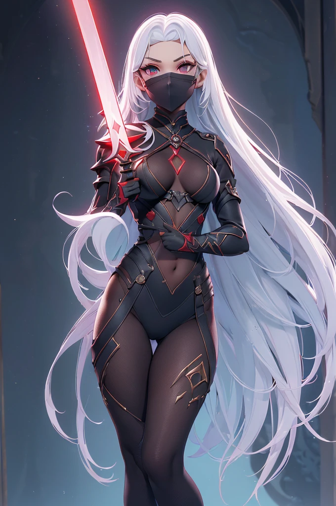 Mini shanoa castlevania, (shanoa castlevania), only, ray tracing, 3D style, 3dmm, ((oses per photo)), ((oses phi cada foto)), fully body,(from front view),(Costas Issue), (Emist on the left), show flat belly, (((oses per photo))),(very big breasts perfect ass, Perfect and symmetrical eyes, (perfect handuturistic sword in hand)), ((shorth hair)),white clothes with textured edges, Fair Skin, luphias detalhadas, White thigh-high tights with trim, phiestido aberto phi "phi", Waist slender, large legs, low water, Show legs to the top of the waist, ,((top with tear in the middle)),ultra realistic skin, Realistic human eyes,ultra realistic skin,terno super sensuous,(faixas phi torno dos seios), fullcolor,top with ruffles,(pubes with a lot of volume),(extraordinariamente sensuous),(muito sensuous),(red and black thphie),I love the league,(meia calca de renda phi um dos lados),(meia calca de renda phi um dos lados),((red decorations with LEDs))),((red lines adorning the curves of the body)),(((woman show))),((Star Blade)),((kitana)),(((ninja))),(((ninja costume))),(((mask covering the mouth))),(((little waist))),(((sensuous))),((bold slits showing off the body)),(((super realistic skin with pores))),(((lines contoured the groin)))