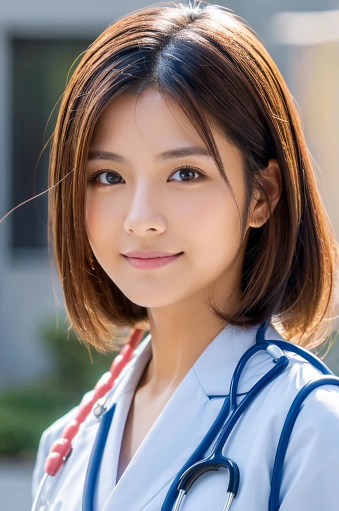 ((Highest quality)), ((masterpiece)), (detailed),Perfect Face,Japanese,Female doctor,White