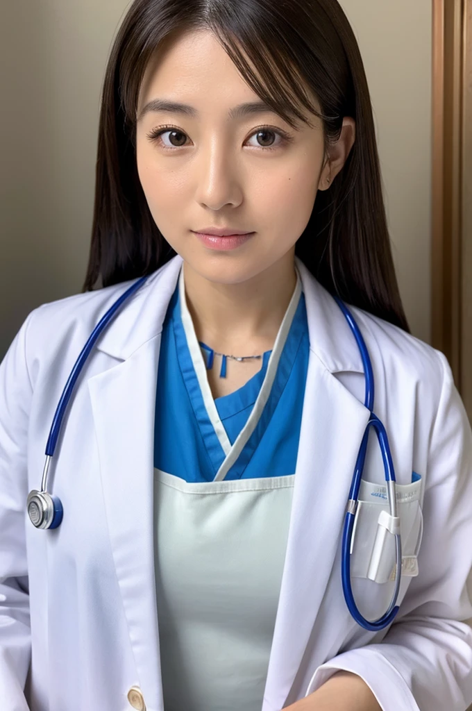 ((Highest quality)), ((masterpiece)), (detailed),Perfect Face,Japanese,Female doctor,White
