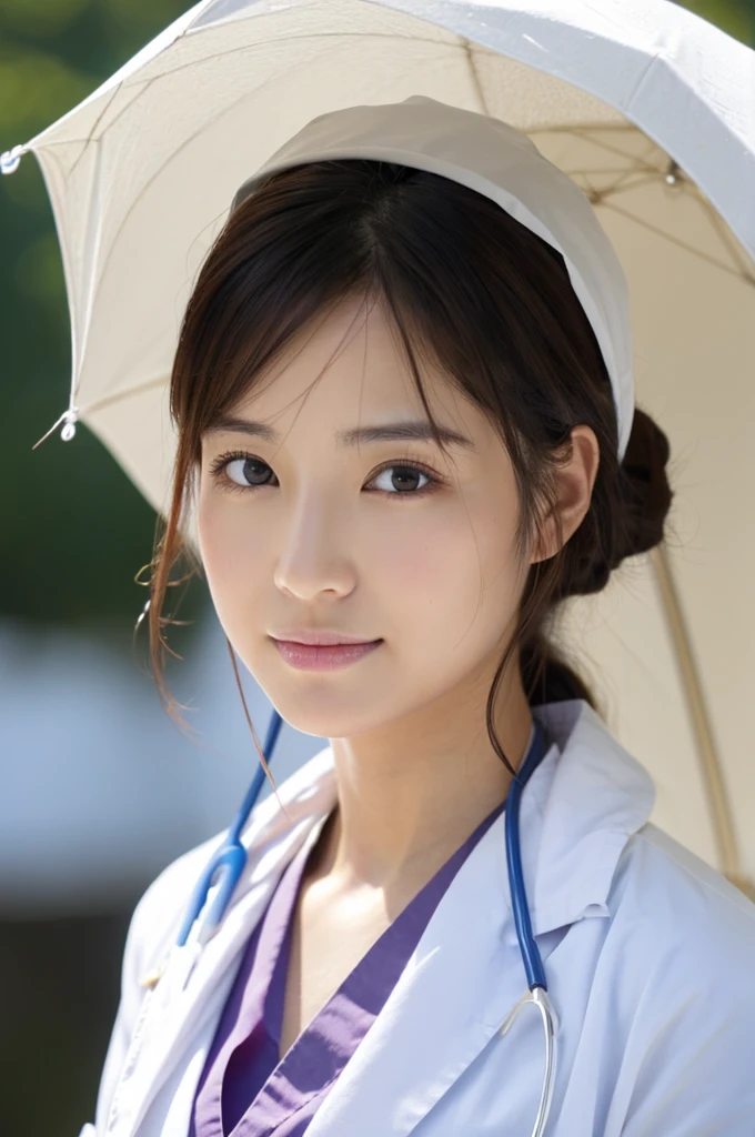 ((Highest quality)), ((masterpiece)), (detailed),Perfect Face,Japanese,Female doctor,White