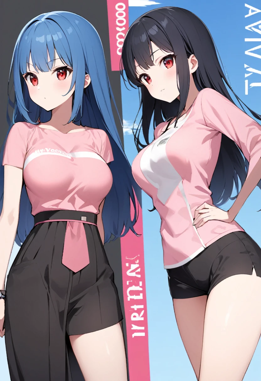 My name is Yukiko.I am a white test woman with long Sky blue hair,red eye color.I am 1.62 cm tall . My breasts measure 200 cm, my waist 40 cm and my hips 200 cm.Dressed in a low-cut pink blouse and short black shorts. With 200 cm breasts