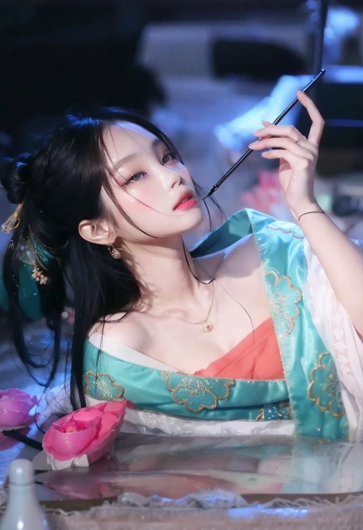 Arafed Asian woman with long black hair and a white shirt, korean girl, beautiful south korean woman, young and adorable korean face, Beautiful young Korean woman, ulzzang, Beautiful young Korean woman, young cute wan asian face, Korean face features, South Korean popular makeup, Wan adorable korean face, Popular Korean makeup, beautiful asian girl, korean woman