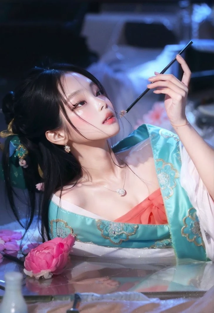 Arafed Asian woman with long black hair and a white shirt, korean girl, beautiful south korean woman, young and adorable korean face, Beautiful young Korean woman, ulzzang, Beautiful young Korean woman, young cute wan asian face, Korean face features, South Korean popular makeup, Wan adorable korean face, Popular Korean makeup, beautiful asian girl, korean woman