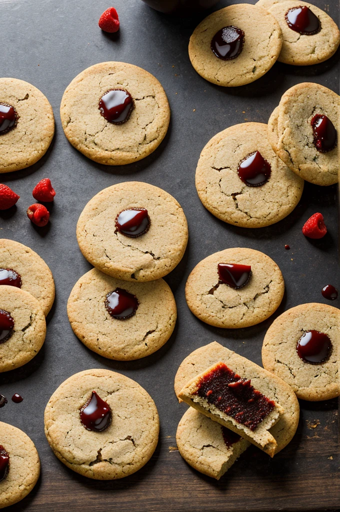 generate image of Argentine pepas cookies with quince paste filling