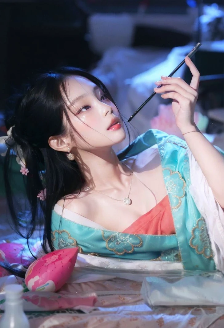 Arafed Asian woman with long black hair and a white shirt, korean girl, beautiful south korean woman, young and adorable korean face, Beautiful young Korean woman, ulzzang, Beautiful young Korean woman, young cute wan asian face, Korean face features, South Korean popular makeup, Wan adorable korean face, Popular Korean makeup, beautiful asian girl, korean woman
