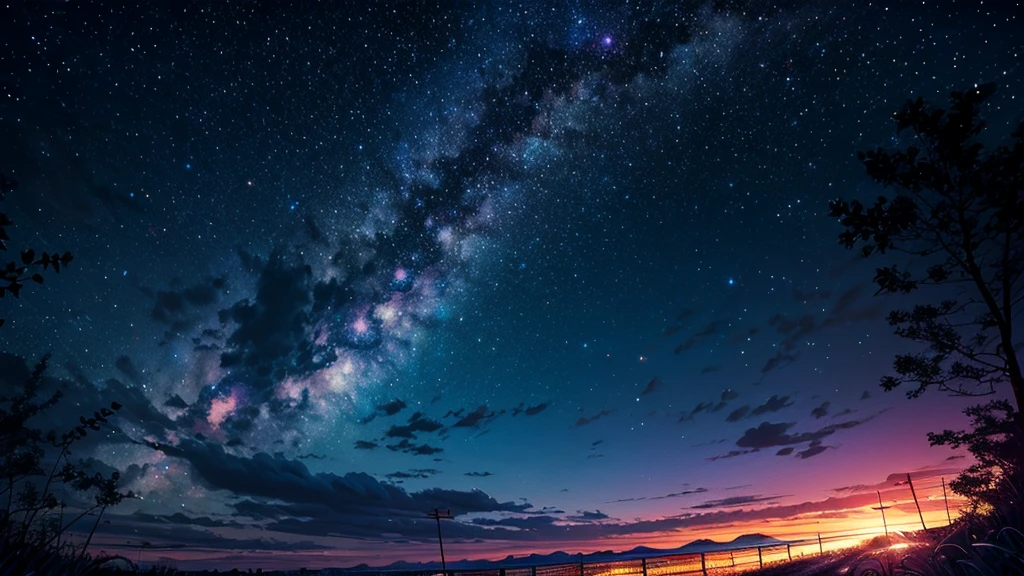 (Highest quality,4K,High resolution,masterpiece:1.2),Very detailed,Realistic,Starry Sky、night、dark、night空