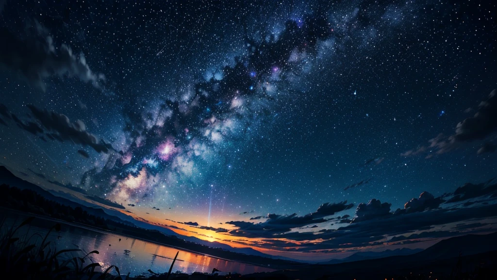 (Highest quality,4K,High resolution,masterpiece:1.2),Very detailed,Realistic,Starry Sky、night、dark、night空