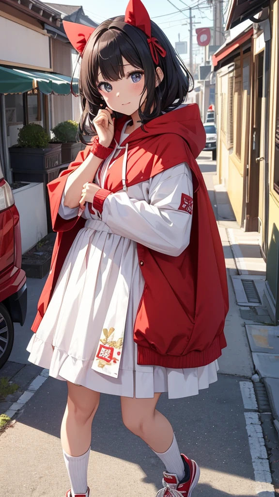 A girl wearing a red and white drum major outfit with a marching band in the background,Skin-tight red and white leather marching outfits、 A short white pleated skirt that exposes her butt、White braided boots、Highly detailed official artwork, 4K Konachan Wallpaper, Kschaert Krentz Key Art Feminine, marin kitagawa fanart, High resolution,