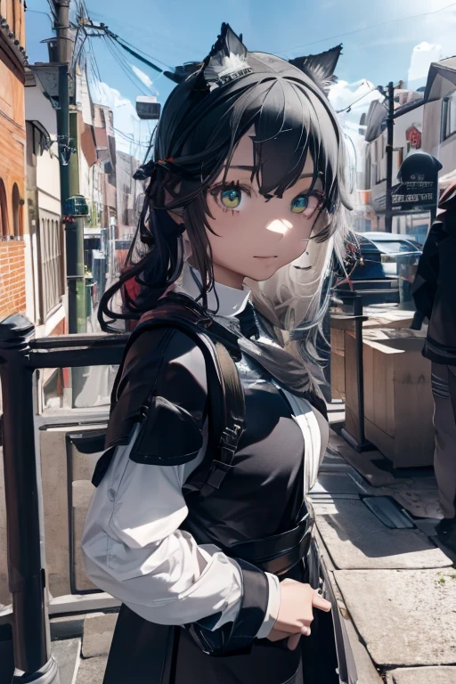 1 woman, black robe, radiant green eyes, white hair,anime, realistic,Black head covering,ultra detail