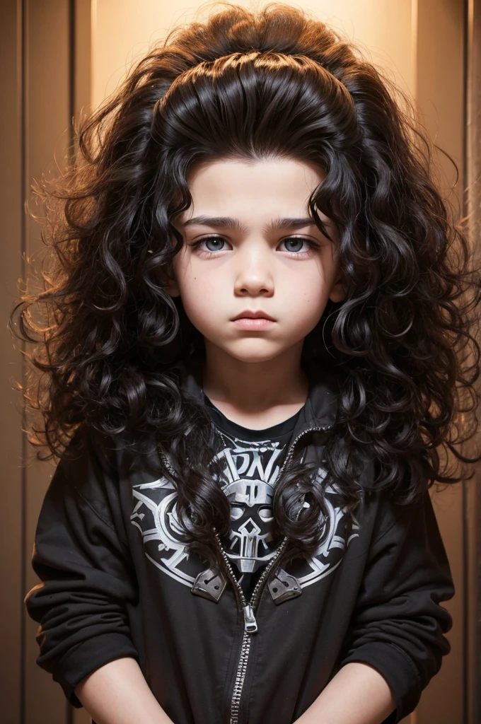 Metalhead boy with big hair