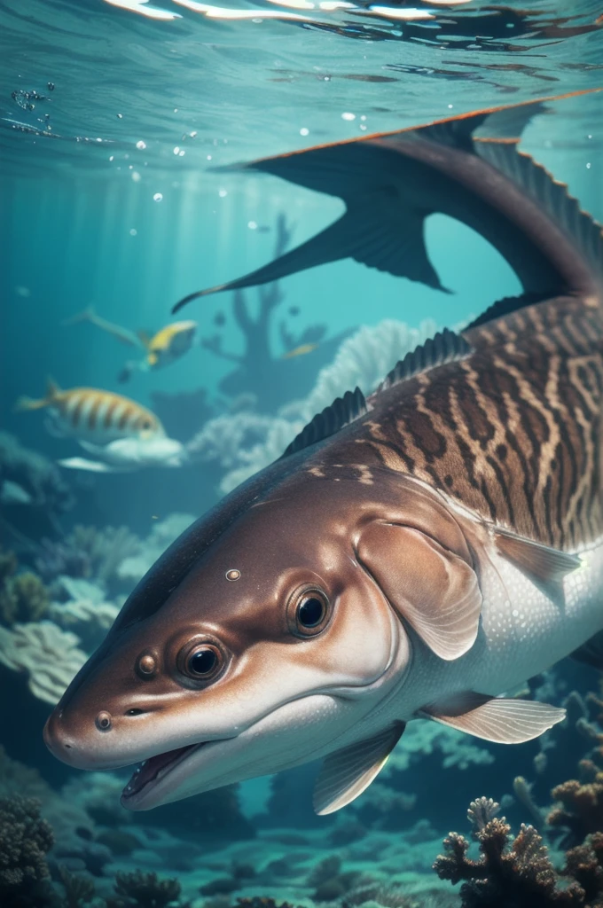 Underwater,blurry,Realistic,swimming,animal,water,no humans,Animal Focus,realistic,looking at viewer,, best quality,High Quality,realistic,RAW photo,masterpiece,8k,insane details,High detail,hyperdetailed,
Lighting,Master Lighting,film grain,