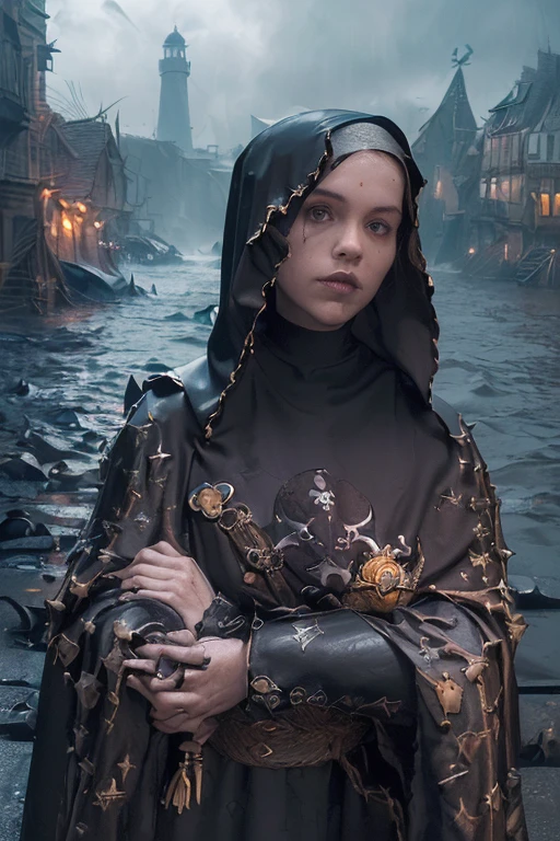 ((((Close face)))),((((Full face)))),((((Detailed Face)))).((((High Dark Fantasy, on street, dark fantasy city, medieval nun, stormy night, Heavy Rain, Closer angle, see face, Anicent Nun, Beautiful woman, eyes on you, looking at you, closer face, closer look, sea nuns, the oceanic nuns, beautiful accessories, forgotten sea fortess, inhuman city, act a praying hands, walking on the street, darkly street, rainy morning, darkly morning, darkly background, oceanic knights on street background, ancient forbidden, forgotten land, darkly clouds, awkwardly atmosphere, lighthouses, sea monsters, scariest theme, heavyrain, stormy, sea churches, ocean churches, high dark fantasy, villainous city, old town, pirate ships, shipwrecked, 17th century.))))
(((Darkly Face))),(((Darkly Background))),(((Sad Atmosphere)))