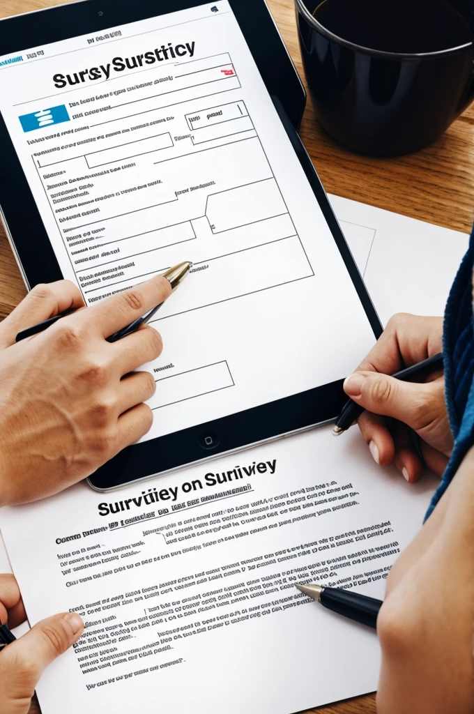 People filling out a survey 