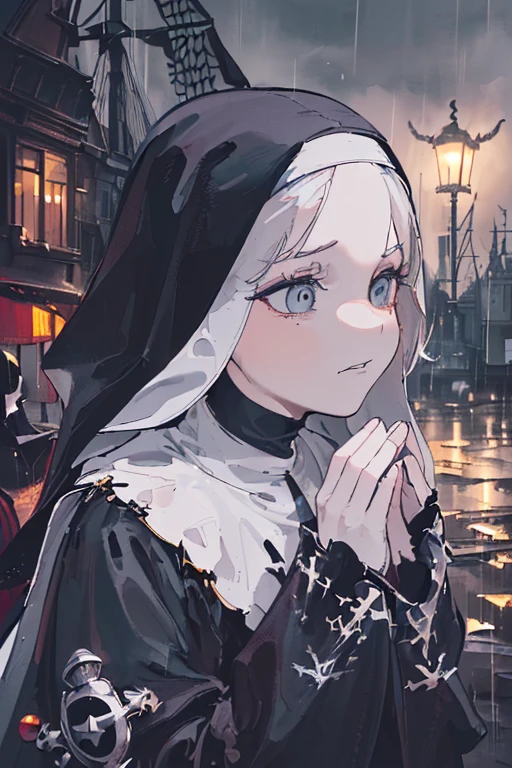 ((((Close face)))),((((Full face)))),((((Detailed Face)))).((((High Dark Fantasy, on street, dark fantasy city, medieval nun, stormy night, Heavy Rain, Closer angle, see face, Anicent Nun, Beautiful woman, eyes on you, looking at you, closer face, closer look, sea nuns, the oceanic nuns, beautiful accessories, forgotten sea fortess, inhuman city, act a praying hands, walking on the street, darkly street, rainy morning, darkly morning, darkly background, oceanic knights on street background, ancient forbidden, forgotten land, darkly clouds, awkwardly atmosphere, lighthouses, sea monsters, scariest theme, heavyrain, stormy, sea churches, ocean churches, high dark fantasy, villainous city, old town, pirate ships, shipwrecked, 17th century.))))
(((Darkly Face))),(((Darkly Background))),(((Sad Atmosphere)))